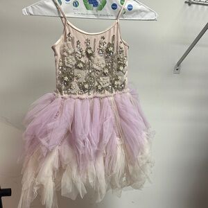 Ooh! La, La! Couture Pink and Cream Floral Tulle Dress